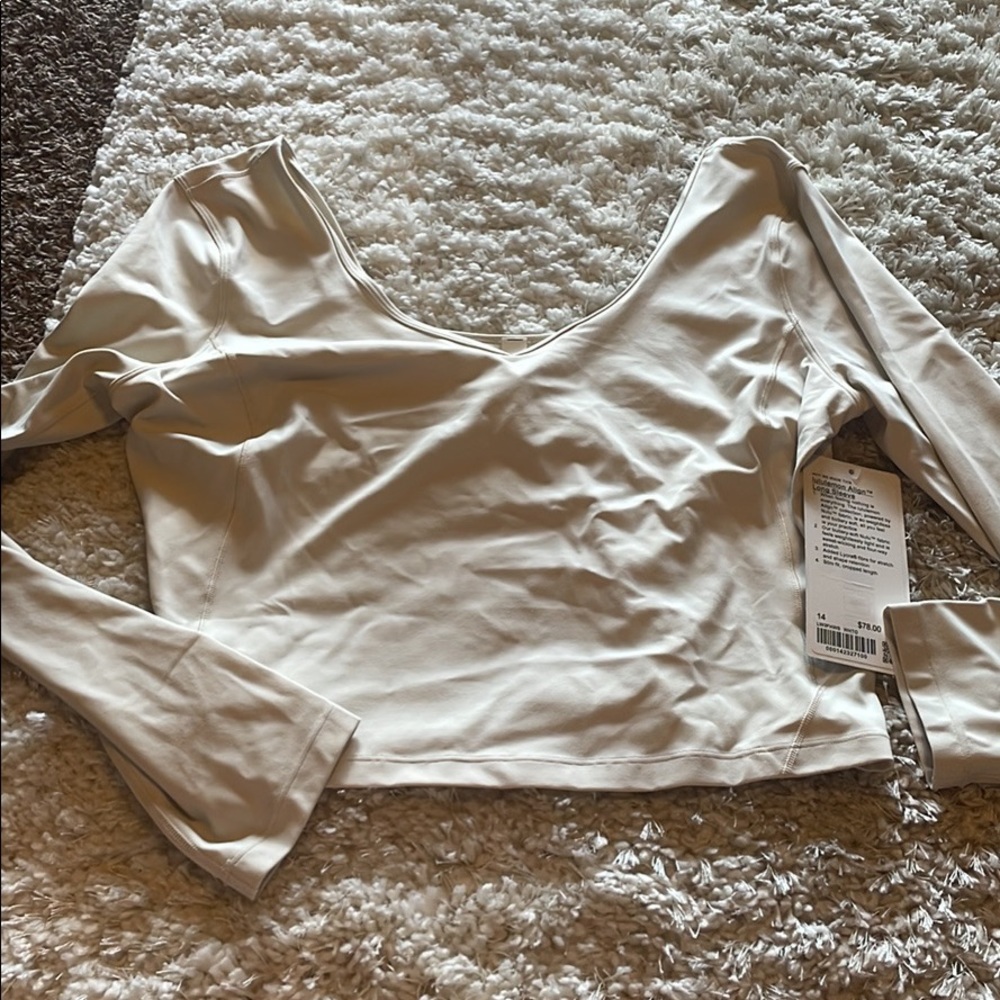Lululemon NWT long sleeve align in white opal | Sz 14